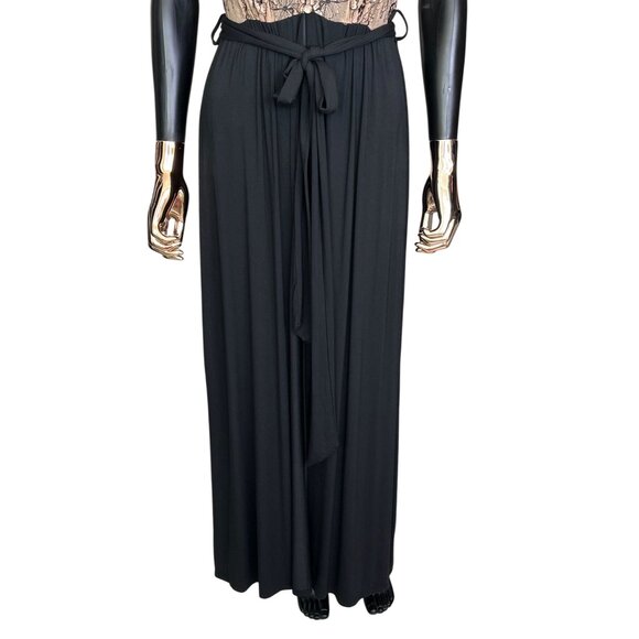 Soma Cool Nights Lace Bodice Maxi Nightgown Large Black Nude Lace Sleepwear NWT - Picture 3 of 12